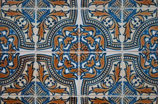Detail of Portuguese glazed tiles.