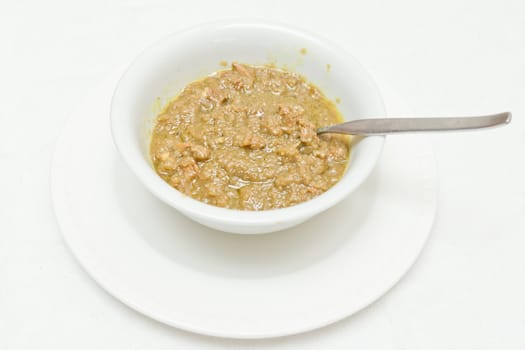 Traditional Ethiopian alica wot (curry stew) served in a bowl.