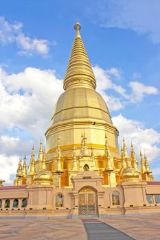 The Buddhist places of worship.