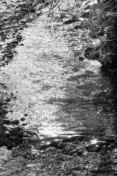 Snoqualme river Abstract Washington State Pacific Northwest Sunlight on River Creates Black and White Patterns