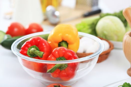 Fresh food and vegetables on the table