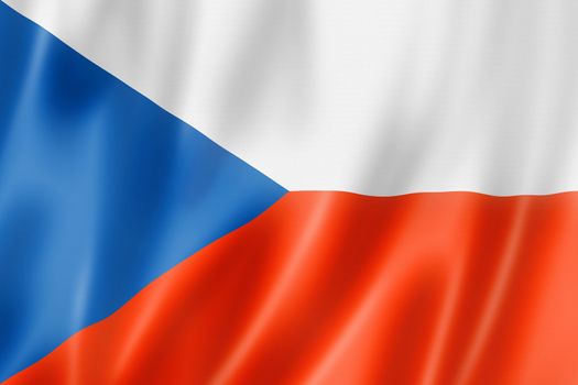 Czech Republic flag, three dimensional render, satin texture