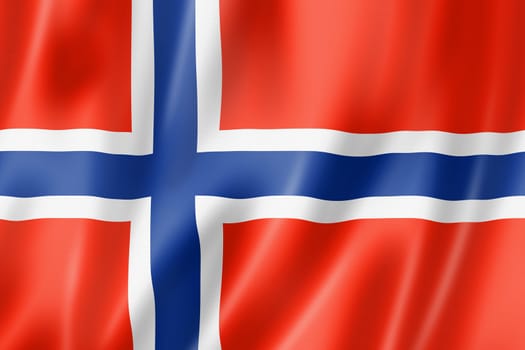 Norway flag, three dimensional render, satin texture