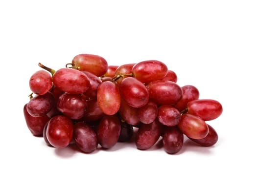 Bunch of red grapes isolated on white background