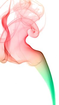 Colored smoke isolated on white background