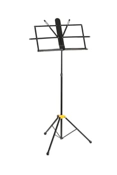 Empty music stand isolated on white