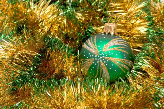 Green Christmas ball and decoration