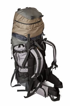 Trekking backpack (rucksack) isolated on white background