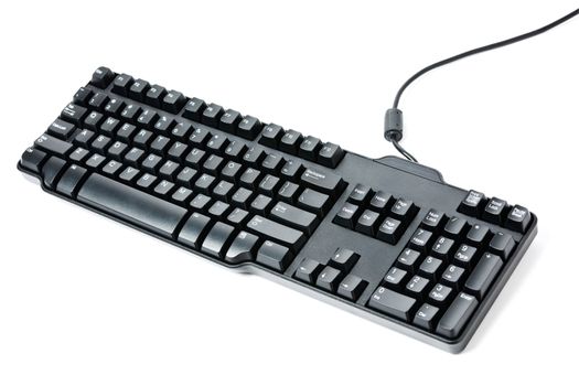 Black computer keyboard isolated on white background