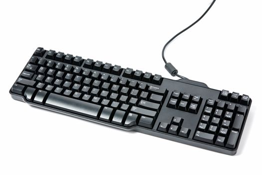 Black computer keyboard isolated on white background