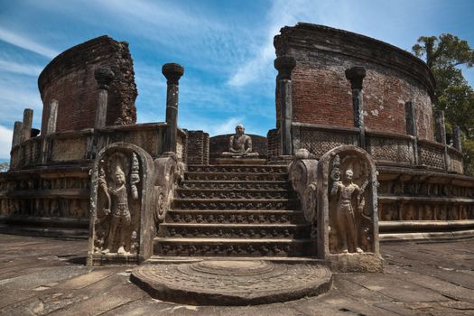 Ancient Vatadage (Buddhist stupa) in Pollonnaruwa, Sri Lanka