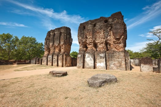 Ancient Royal Palace ruins. Pollonaruwa, Sri Lanka