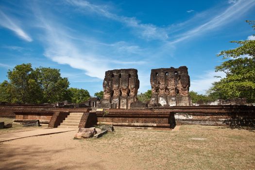 Ancient Royal Palace ruins. Pollonaruwa, Sri Lanka