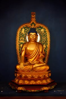 Buddha image on dark background photo. China.