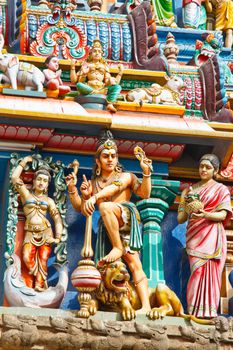 Gopuram (tower) of Hindu temple  Kapaleeshwarar., Chennai, Tamil Nadu, India