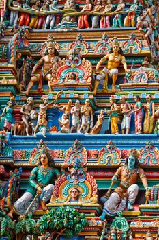 Gopuram (tower) of Hindu temple  Kapaleeshwarar., Chennai, Tamil Nadu, India