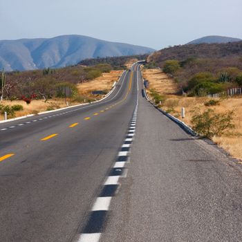 Road in desert  in Mexico