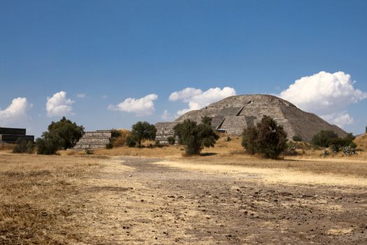 Pyramid of the Sun. Teotihuacan. Mexico. View from the Pyramid of the Moon.