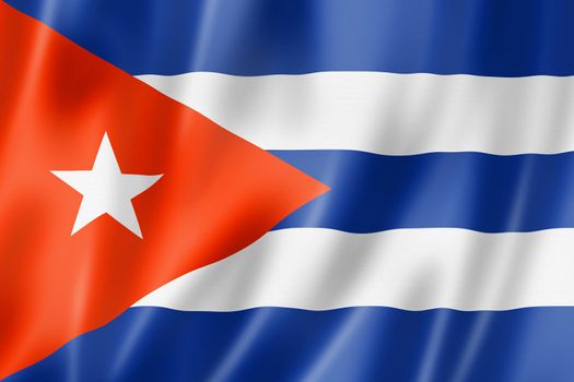 Cuba flag, three dimensional render, satin texture