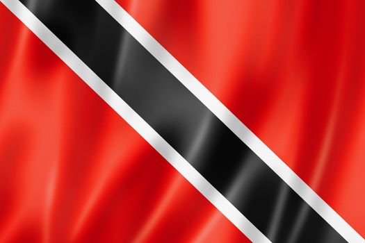 Trinidad And Tobago flag, three dimensional render, satin texture