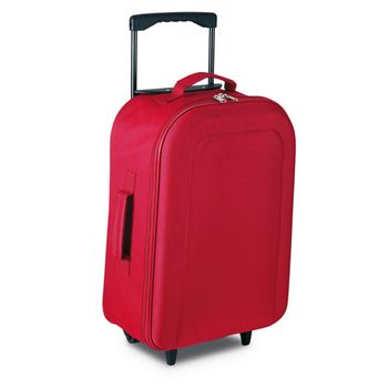 suitcase with wheels isolated on a white background