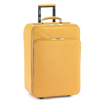 suitcase with wheels isolated on a white background