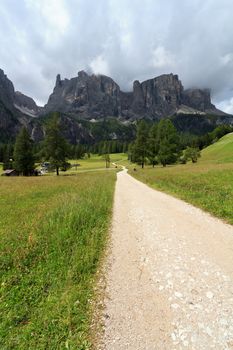 summer landscape of Badia Valley, Italian Dolomites