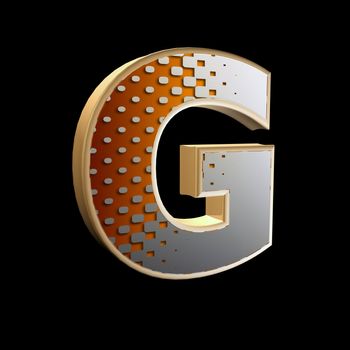 3d abstract letter with modern halftone pattern - G