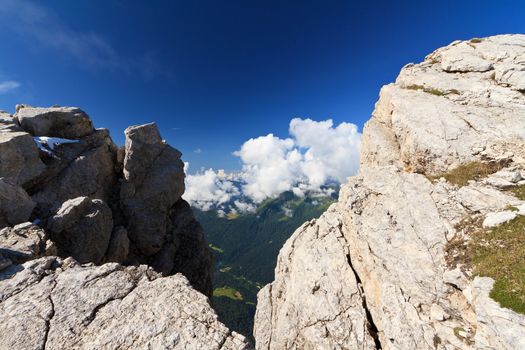 beautiful view from Pale di San Martino mount, Trentino, Italy