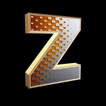 3d abstract letter with modern halftone pattern - Z