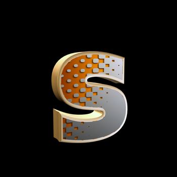 abstract 3d letter with halftone texture - s