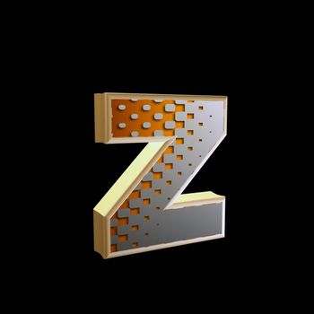 abstract 3d letter with halftone texture - z