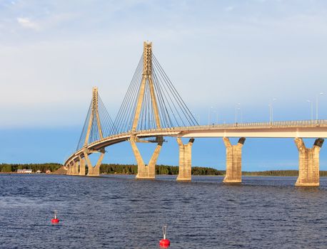 Cable-Stayed Bridge of Raippaluoto around Vaasa, Finland