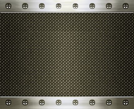 image of carbon fibre inlaid in brushed steel frame