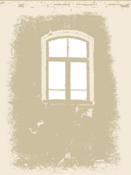 window on grunge background