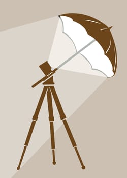 tripod silhouette on brown background