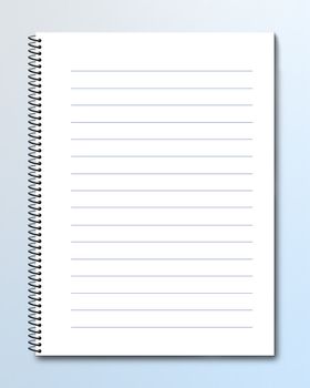 Blank notebook with lined pages