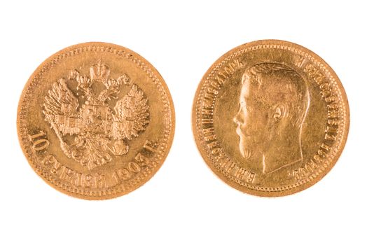 Old gold coin of Russia 19th