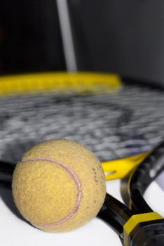 Tennis ball and racket 