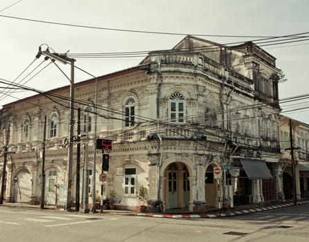 Nice houses in the old town of Thailand