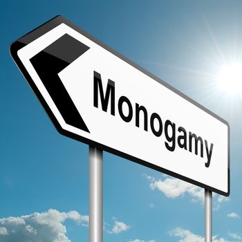 Illustration depicting a road traffic sign with a monogamy concept. White background.
