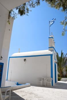 A Tiny Greek Orthodox Chapel flying the Greek Flag