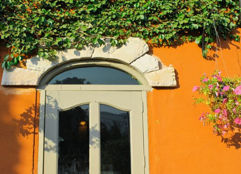 Window italian style with plant