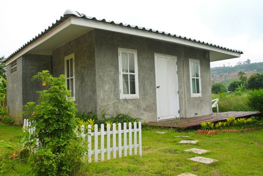 concrete house in countryside