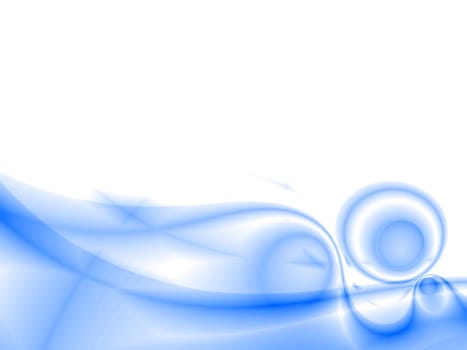 abstract waves, overflowing the tints of blue color on a white background