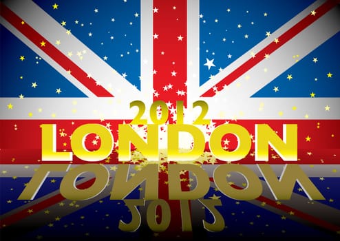 Modern union flag for london 2012 with stars and explosion