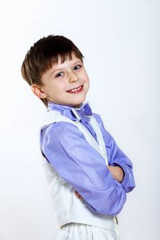 Portrait of a little boy dressed for a celebration