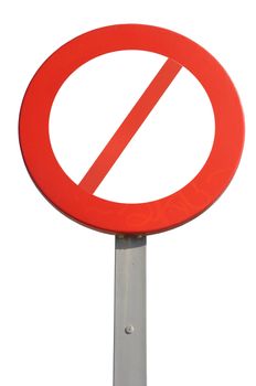 red prohibited sign isolated on white background