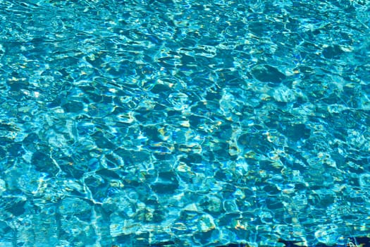 Vacation background image of blue rippled pattern of water in a swimming pool