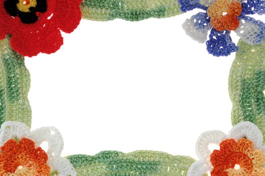 frame made of knitted items